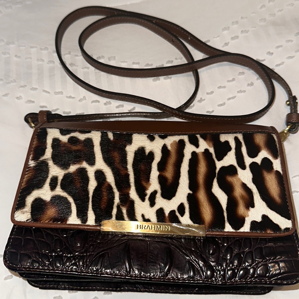 Brahmin leopard/cheetah crossbody